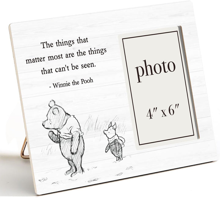 Classic Pooh Bear Nursery Picture Frame, Baby Gifts for Nursery, Baby Shower Gifts for New Parents Photo Frame for 4 X 6 Inch Photo