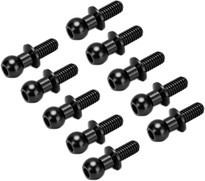 Metal Ball Head Screw Link Rod Shock Absorber End Aluminum Alloy Lightweight Durable Upgrade for TT01 TT02 RC Car 10Pcs (Pink)