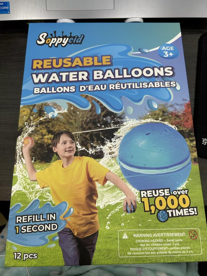 Reusable Water Bomb Balloons, Summer Toy Water Toy for Boys and Girls, Pool Beach Toys for Kids Ages 3-12, Outdoor Activities Water Games Toys Self Sealing Water Splash Ball for Fun(12Pack)