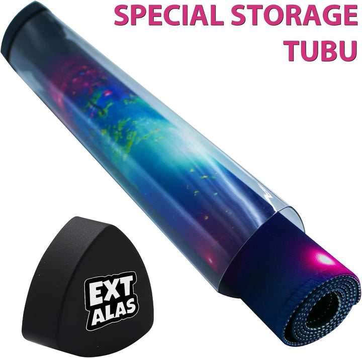 MTG Playmat TCG Playmat -Includes Storage Tube and 7 Dice-Experience Top-Tier Quality and Edge-Locking Waterproof and Non-Slip Mat! (Playmat without Zones, 1-Pretty Purple Fluorescence)