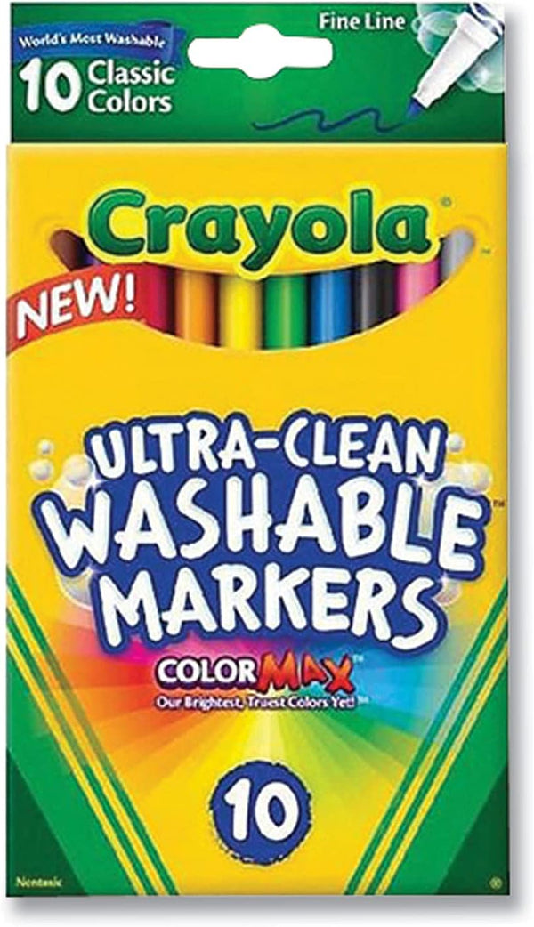 Ultra-Clean Washable Markers, Fine Line Multicolor, 10 Count