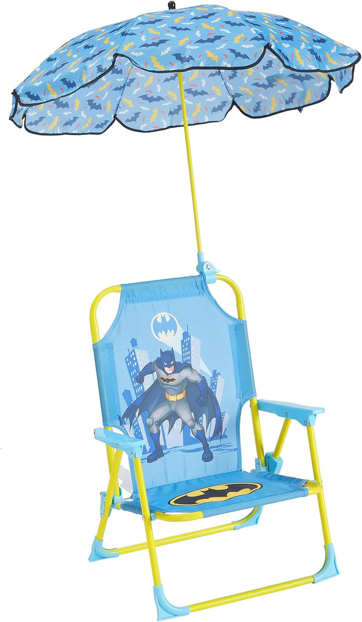Bluey Kids Outdoor Folding Beach Chair with Umbrella,Portable Camp Chair for Ages 3+, Lightweight & Compact for Beach, Camping, and Backyard