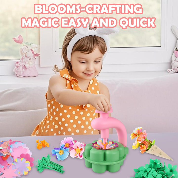 Fabric Flower Bouquets Toys, DIY Craft Kits Toys for Kids, Educational Arts & Crafts Toy, Build Your Own Flowers, DIY Creative Activity Christmas Birthday Gift for 4 5 6 7 8+ Year Old Toddler Girls