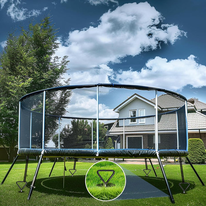 Trampoline Stakes Heavy Duty Trampoline Anchors Kit, Spiral Screw in Ground Anchors with Straps, Earth Anchors Earth Anchors Swing Set Anchors for Trampoline