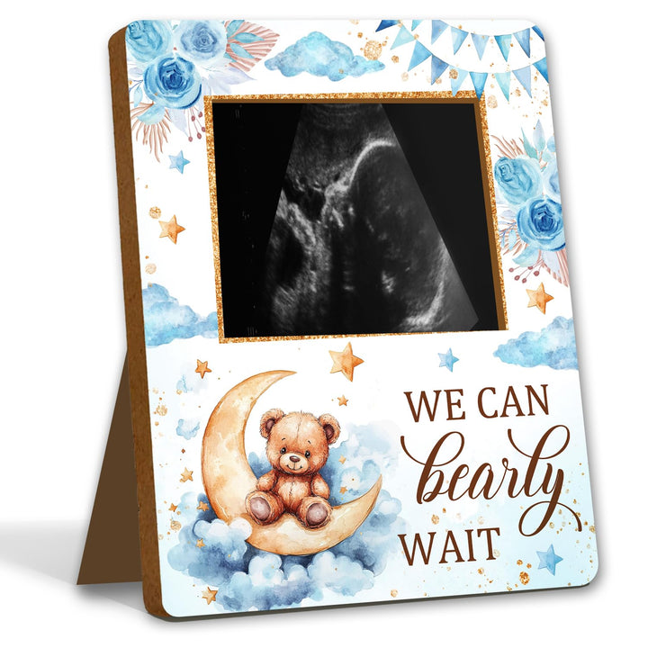 Winnie Pregnancy Milestone Keepsake & Ultrasound Picture Frame - Baby Shower Sign & Decor - Gifts for Gender Reveal