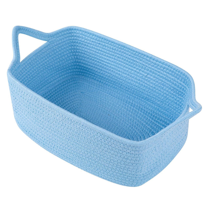 Woven Basket, Gift Basket Empty with Gift Bags and Ribbons, Rope Baskets for Baby Showers, Storage Baskets with Handles for Nursery, Pet Toy Organizer - White