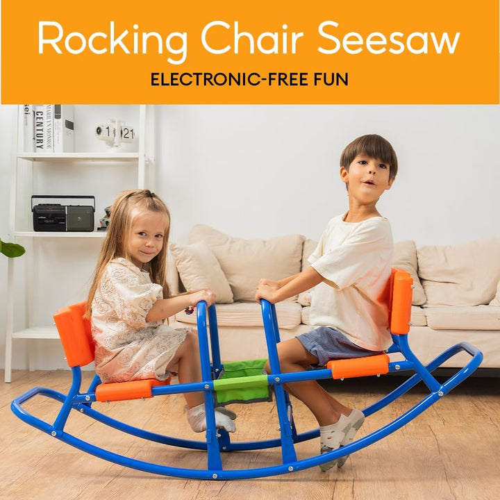 Teeter Totter - Kids Teeter Totter Outdoor Seesaw - Children, Boys, Girls, Kid - Youth Ride on Toy Living Room - Lawn, Backyard, Playground Gifts for Ages 3 4 5 6 - Rocking High Chair