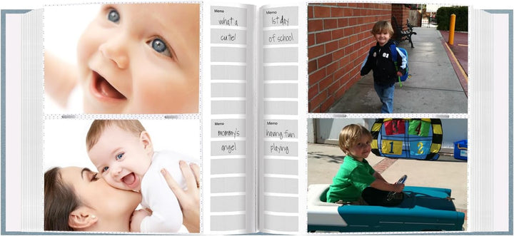 DA-200COLB/B 200-Pocket Embossed Baby Leatherette Frame Cover Album for 4 by 6-Inch Prints, Blue