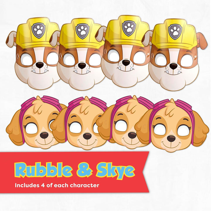Paw Patrol Masks for Kids Birthday Party Favors and Decorations with Buttons - 16 Pack