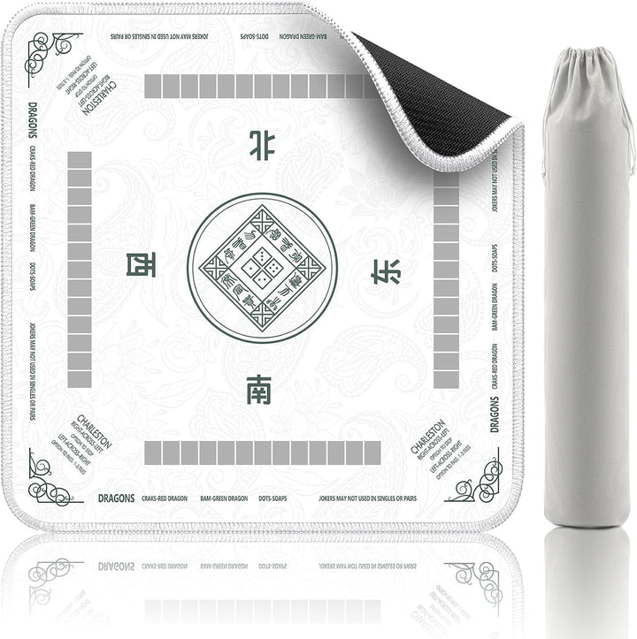 Mahjong Mat - Non-Slip Noise Reduction Gaming Mat 32.4X32.4 Inch for Mahjong/Poker/Board Games/Card Games/Dominoes (Blue)