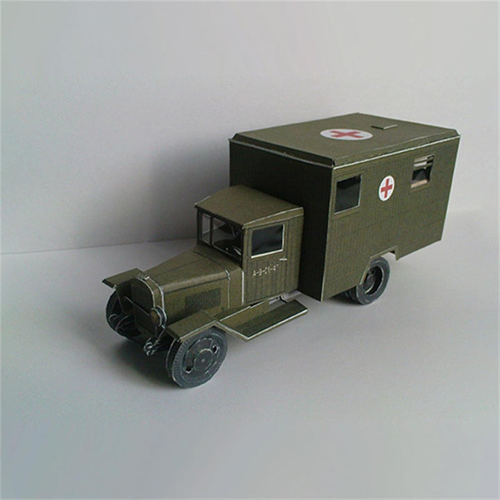 1:43 Scale Unassembled Military Vehicle Paper Model Set Soviet Zis-44 Battlefield Ambulance Miniature for DIY Enthusiasts