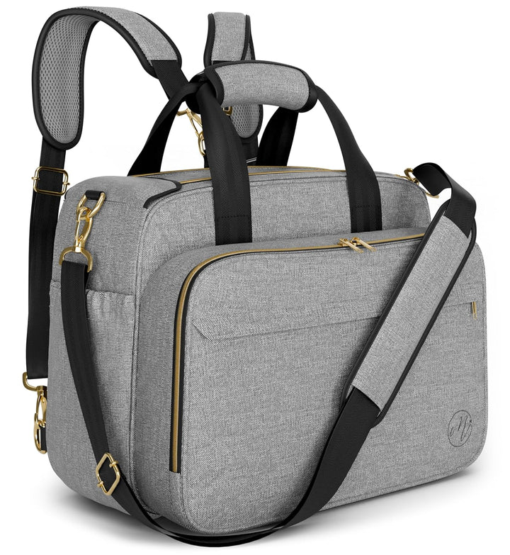 4 in 1 Convertible Diaper Bag Tote for Baby Boys and Girls - Converts into Diaper Backpack, Tote Bag, Stroller Bag and Crossbody Diaper Bag - Beige Baby Travel Bag - Gift for Mom