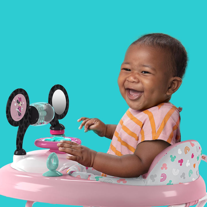 Disney Baby Minnie Mouse Forever Besties 2-In-1 Baby Activity Walker - Easy Fold Frame and Removable -Toy Station, 6 Months and Up