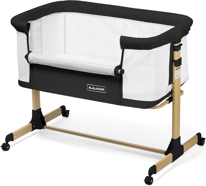 3 in 1 Baby Bassinet with Wheels, Portable Bedside Sleeper for Baby with 6 Adjustable Heights and Foam Mattress, Baby Bedside Crib for Newborns and Infants
