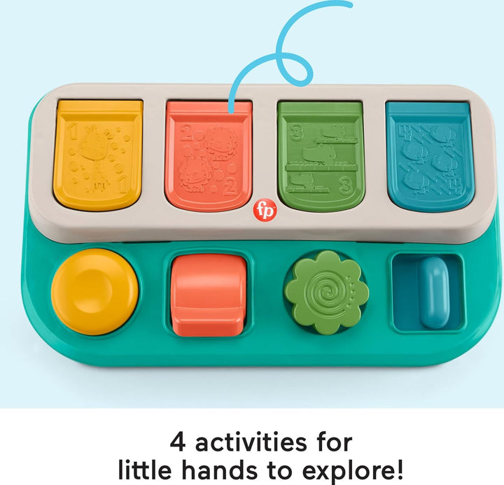 Baby Early Learning Toy with Fine Motor Activities for Cause-And-Effect Play, Busy Buddies Pop-Up