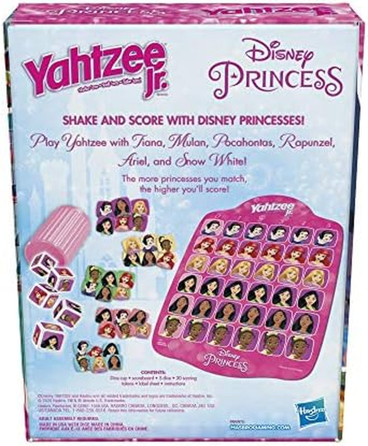 Yahtzee Jr.: Disney Princess Edition Board Game for Kids Ages 4 and Up, for 2-4 Players, Counting and Matching Game for Preschoolers (Amazon Exclusive)