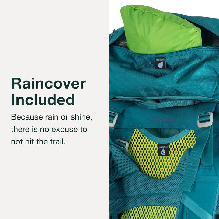 Ace 50L Kids' Backpacking Backpack, Green Canopy