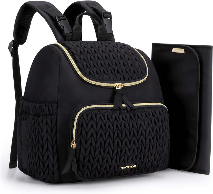 Diaper Bag Small Diaper Backpack Stylish Baby Travel Backpacks with Insulated Pockets, Changing Pad, Stroller Straps