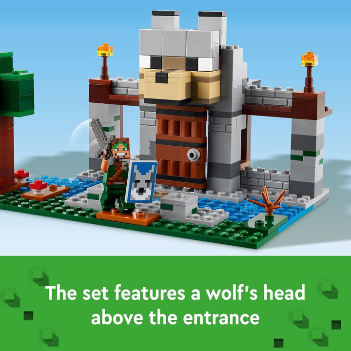Minecraft the Wolf Stronghold Fortress Playset, Video Game Toy for Boys and Girls, Action Packed Castle Building Set with Minecraft Minifigures, Minecraft Toy Gift for Kids Ages 8 and Up, 21261