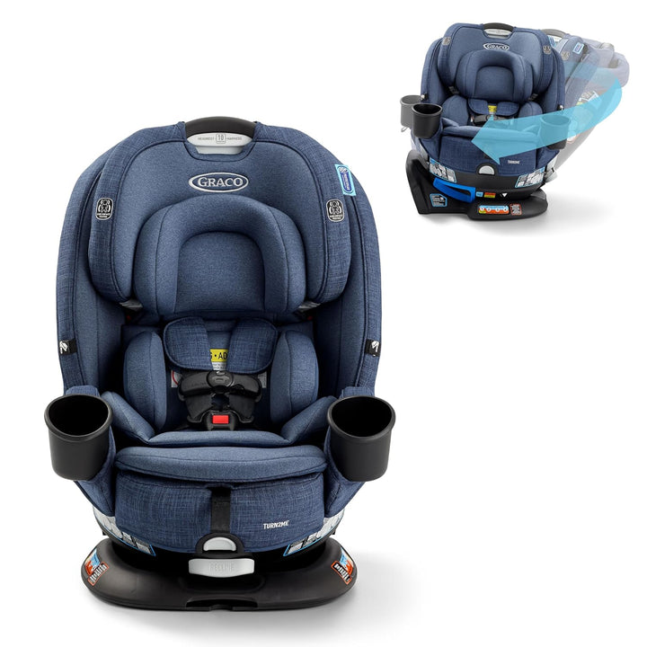 Turn2Me 3-In-1 Rotating Convertible Car Seat, Cambridge, Featuring Headrest and Harness Adjust, Easy Installation and Steel Reinforced Frame