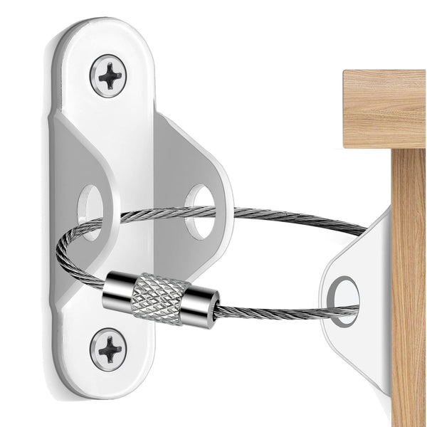 Furniture Anchors (10 Packs) anti Tip Furniture Anchors for Baby Proofing, Furniture Wall Anchor Earthquake Straps for Furniture Dresser Wall Safety Anchor Furniture Fasteners to Wall, White
