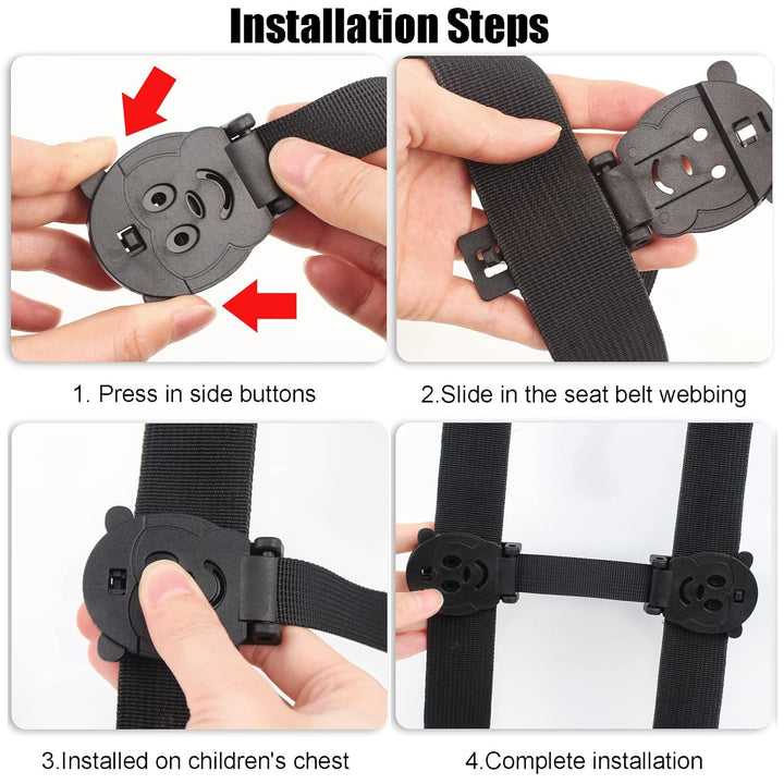 Anti Escape Buckle Lock Clip Baby Harness Chest Clip, Baby Safety Strap Prevent Children/Kids(Under 1.5 Years Old) Taking Their Arms Out of High Chairs/Strollers/Baby Reins(2 Pack)