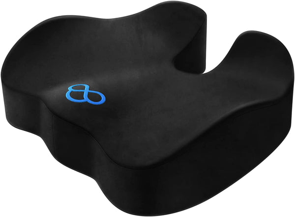Seat Cushion,Thick Memory Foam Cushions for Office Chair, Car Seat, Airplane, Relieving Pressure Tailbone Sciatica Back Pain for Long Sitting Office Workers, Car Drivers 4.7In Thick Black