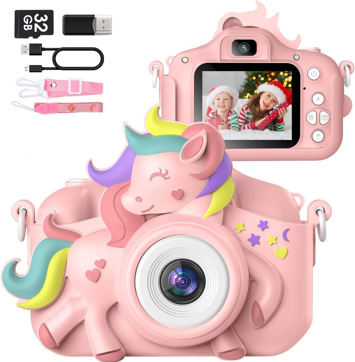 Kids Camera for 3-8 Years Old Toddlers Childrens Boys Girls Selfie Camera 20.0 MP HD 1080P IPS Screen Dual Digital Toy Camera for Kids Christmas Birthday Gifts