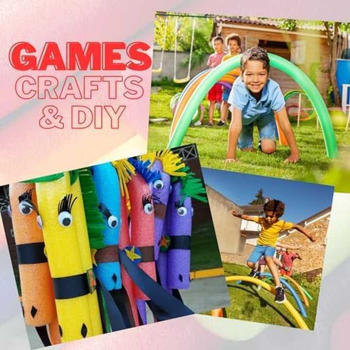 Pool Swim Noodle,  6 Pack 52 Inch Hollow Foam Pool Swim Noodle, Bright Foam Noodles for Swimming, Floating and Craft Projects