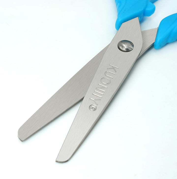 Kids Scissors with Comfort Grip Handles, 5 Inch Blunt Scissors for School and Classroom, Blue, Green, Pink, 6 Pack