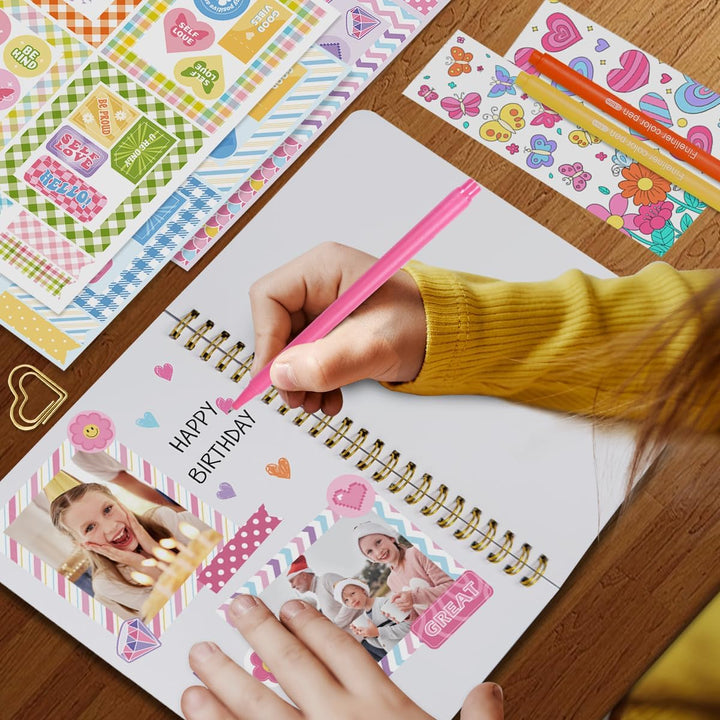 2-Pack DIY Journal Kit - Great Gift for 8-14 Year Old Girl, Art & Crafts Stuff, Scrapbook & Diary Supplies Set for Tween & Teenage Girls, Birthday Gifts for Girls Ages 8 9 10 11 12 13 14