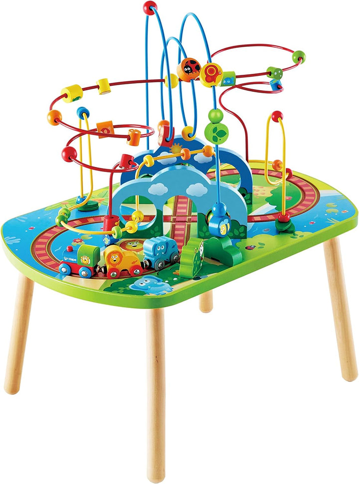 Jungle Adventure Railway Table | Kids Bead Maze Puzzle Table with Accessories, African Scene Graphics, Child Sized Table for Individual and Group Play