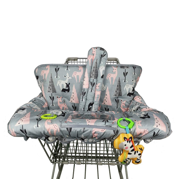 Shopping Cart Cover for Baby  Cotton High Chair Cover, Reversible, Machine Washable for Infant, Toddler, Boy or Girl (Grey Arrow Print)