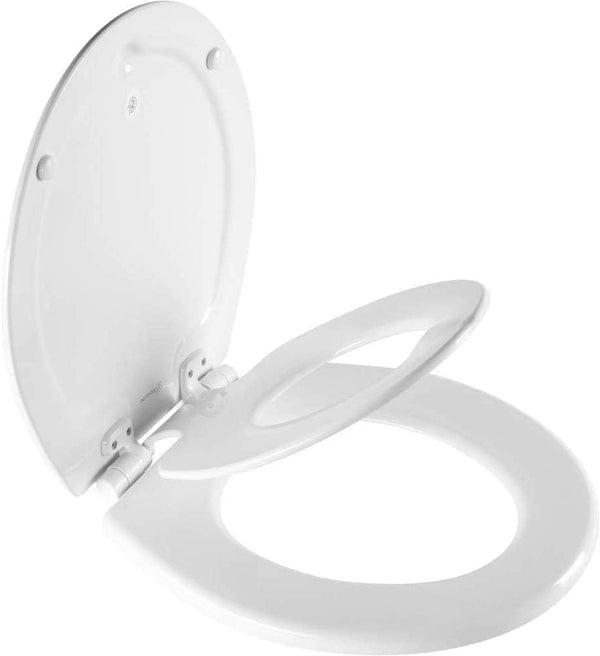 Nextstep2 Toilet Seat with Toddler Potty Training Seat Built-In, Slow Close, Easy Clean, Magnetic Removable Kids Seat, Made in USA, ROUND, White