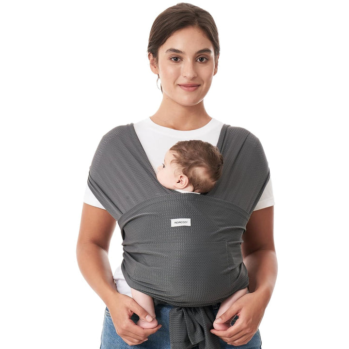 Baby Wrap Carrier, Easy to Wear Infant Carrier Slings, Lightweight Hands Free Baby Sling, Adjustable Baby Carriers for Newborn to Toddler 8-35 Lbs, Black