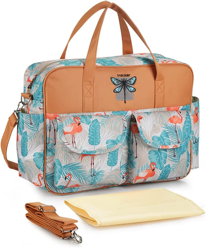 Mummy Shoulder Bag Diaper Bag Chic Nappy Changing Bag Tote/Messenger Style Large with Changing Mat, Adjustable Straps