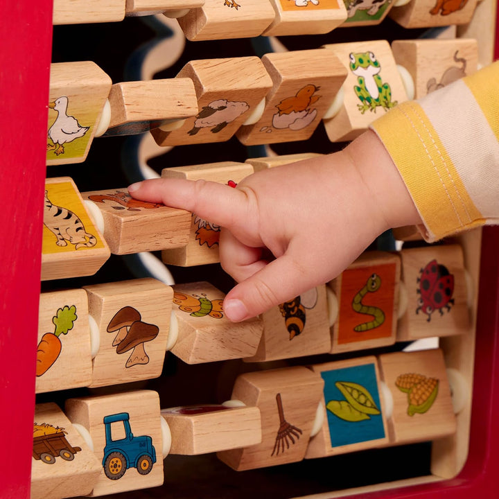 – Activity Cube with Farm Theme – Educational Wooden Toys for Toddlers and Kids – 1 Year +