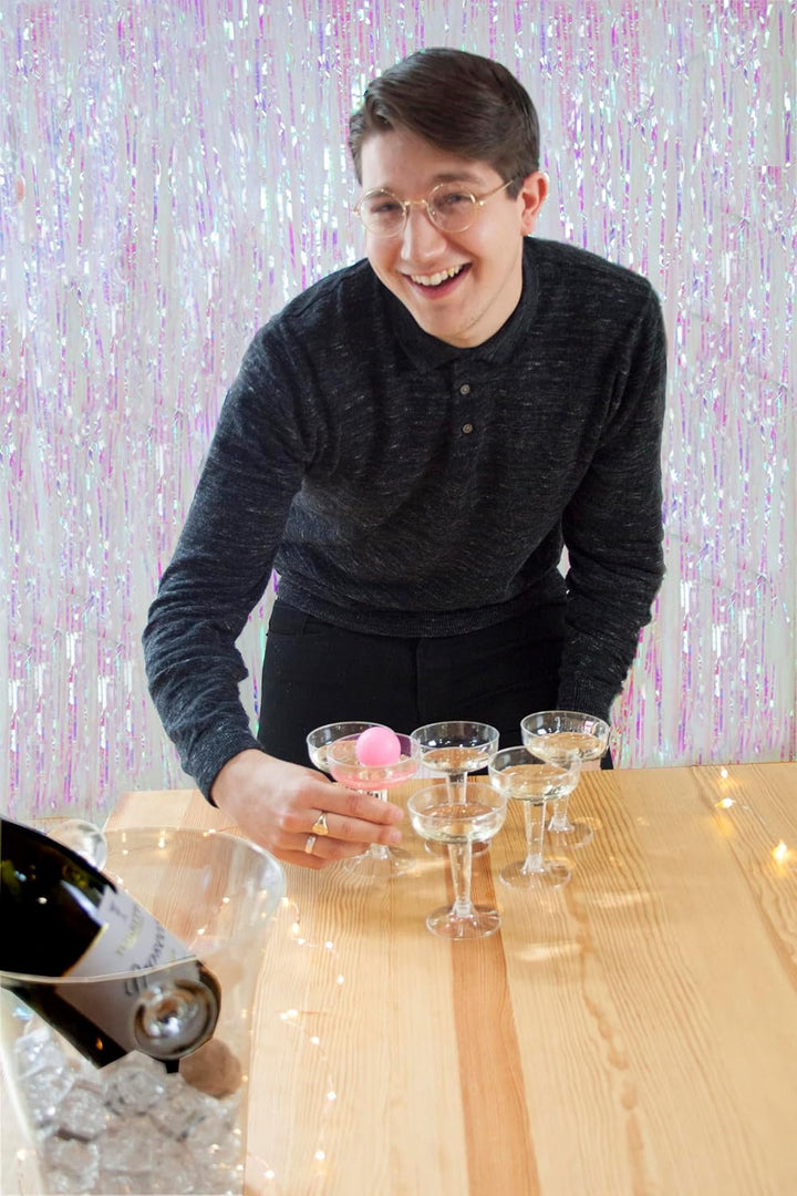 Prosecco Pong Drinking Party Game Includes Balls | Games for Bachelorette Party, Girls Night, Birthday, Bridal Shower, NYE, Christmas, 12 Glasses