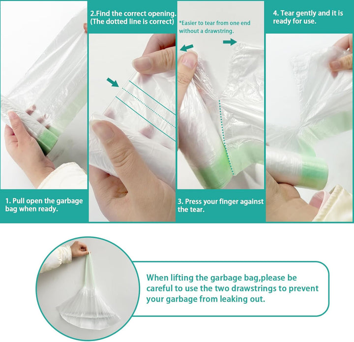 100 Pack Potty Chair Liners Disposable,Drawstring Training Toilet Seat Liner Bags Cleaning Bag for Kids Toddlers Outdoors Travel