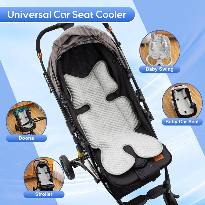 Car Seat Cooling Pad for Baby, Mink Dot Car Seat Cooler Mat for Girls Boys, Stroller Cooling Pad with 3D Breathable Mesh, Multifunctional Infant Carseat Cooling Insert Liner for Summer