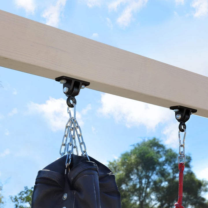 2400 Lb Capacity Heavy Duty Swing Hangers for Wooden Sets Playground Porch Indoor Outdoor & Hanging Snap Hooks Black of 2