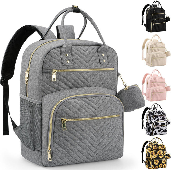 Diaper Bag Backpack,Baby Essentials Diapers Bag with Pacifier Case,Multipurpose Stylish Large Capacity Travel Backpack for Baby Girl/Boy(M-Black)