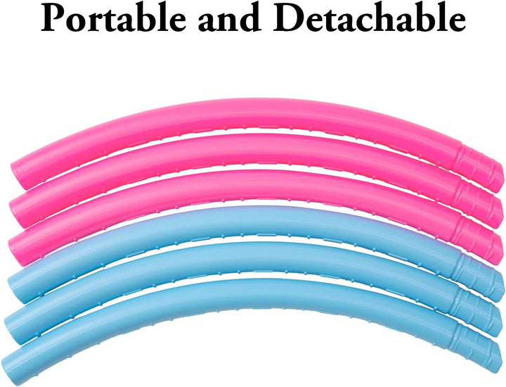Kids Exercise Hoop, Detachable & Size Adjustable Toy Hoop, Professional Hoola Rings for Kids, Blue, Pink