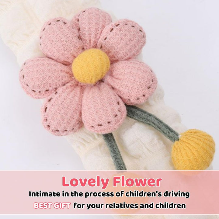 Cute Flower Seat Belt Cover Pads, 2 Pcs & 4 Pcs Seatbelt Covers for Women Adults, Car Seat Strap Pads, Seatbelt Cushion (Pink,2)