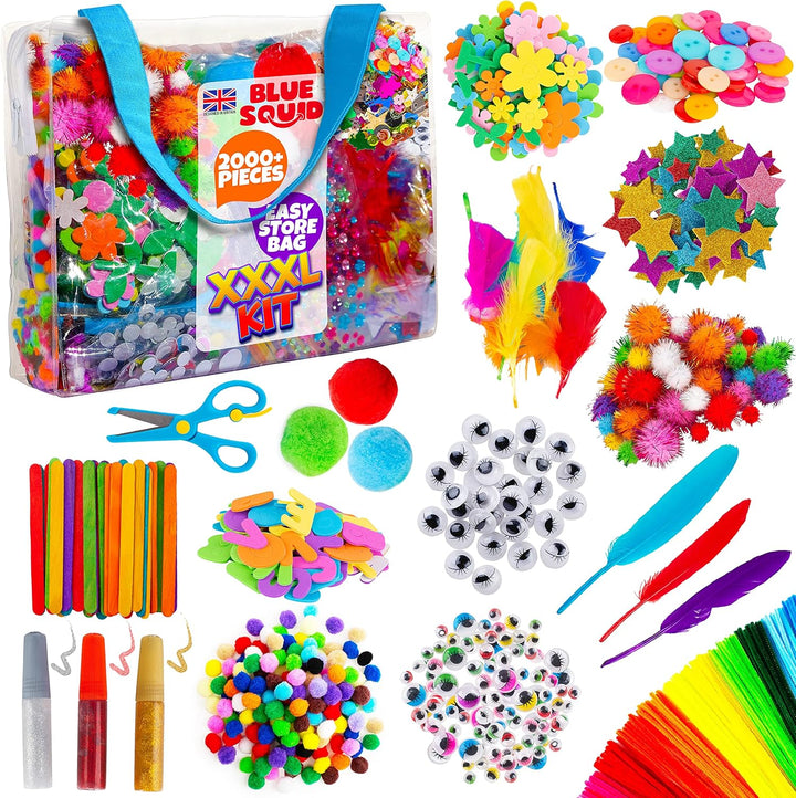 3000+ Pcs Arts and Crafts Supplies for Kids | Craft Kit Box for Kids Age 3-5, 4-8, 6-8, 8-12 | Craft Supplies & Materials Crafts Set Toys Art Box Gifts for Girls Boys Bulk Art Kit