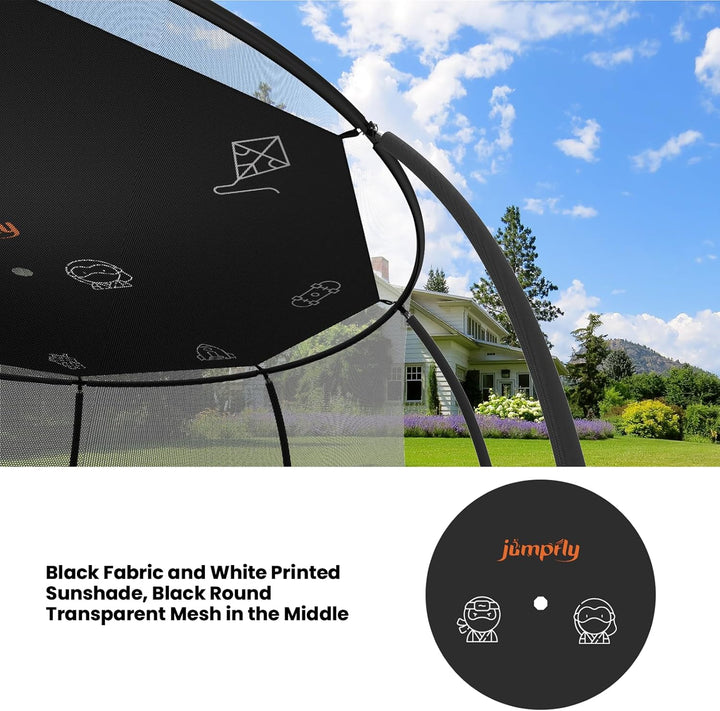 Trampoline Shade Cover, Trampolines Cover for 12FT 8 Straight Pole round Trampolines Sun Protection, Easy to Install,Trampoline Accessories for Backyard Playground