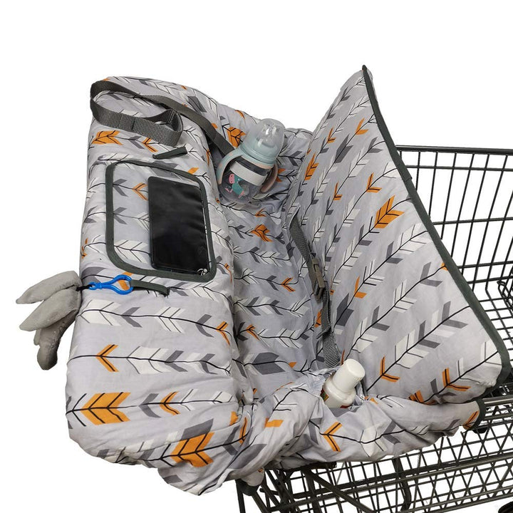 Shopping Cart Cover for Baby, High Chair Cover for Boy Girl, Infant Grocery Cart Cushion with Removable Seat Positioner and Cellphone Holder