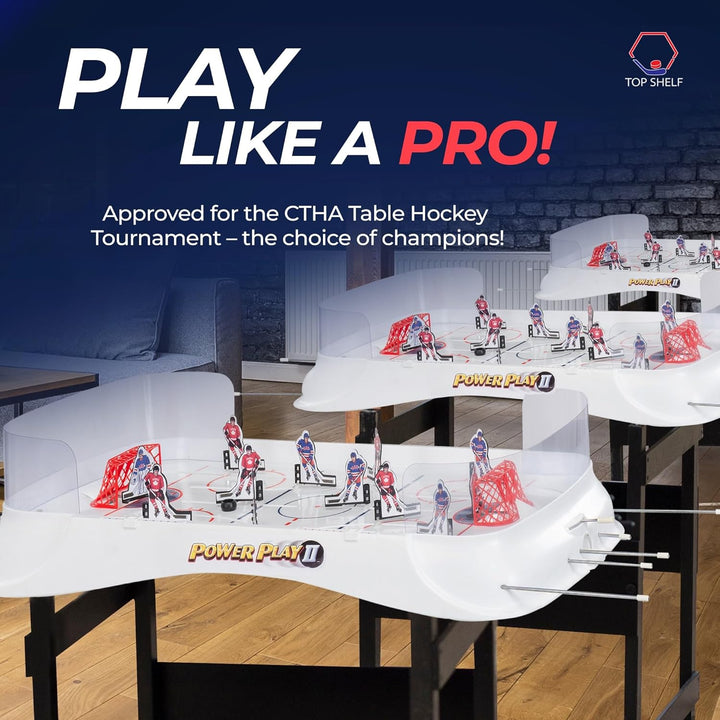Table Hockey Game 36" X 17" for Adults and Family - Board Game Table Bubble Dome Rod - Arcade Toys Ice Hockey Gift - All Parts Included, 2-4 Players