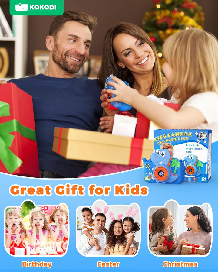 Kids Camera Toy Digital Camera for Kids, Dinosaurs Birthday Gifts for Boys Age 3-12, 1080P HD Video Camera for Toddler, Children Toys for 3 4 5 6 7 8 9 Year Old Boys with 32GB SD Card