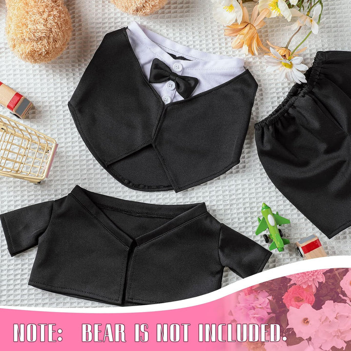 Set of Tuxedo Outfit, Bear Clothes Suitable for 13-15 Inch Stuffed Animal Clothes, Bear Accessories for Your Own Stuffed Animals on Weddings